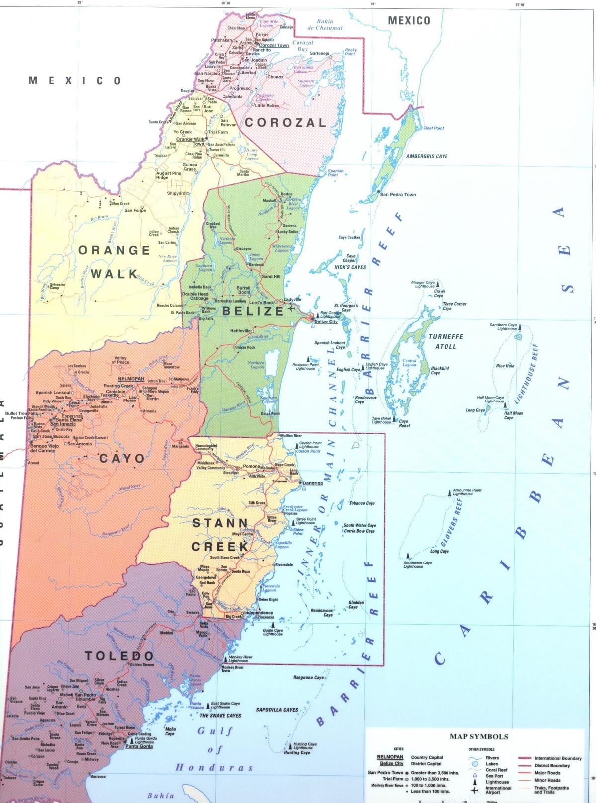 伯利兹伯利兹城的地图