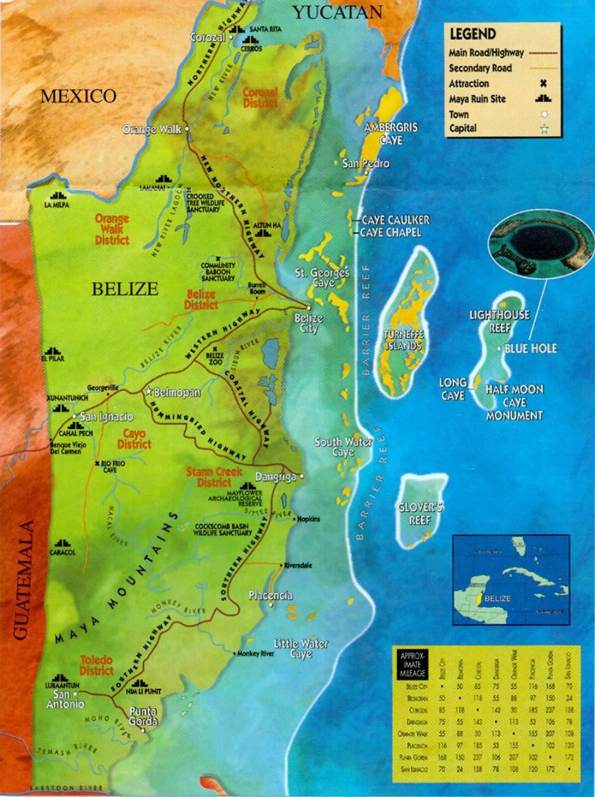 伯利兹废墟的地图