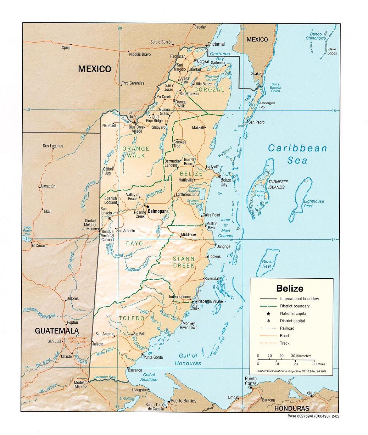 地图显示，伯利兹