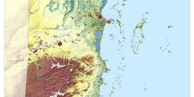 地图上的地形伯利兹