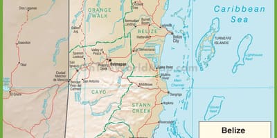 伯利兹高速公路的地图