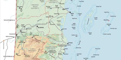 霍普金斯村伯利兹的地图